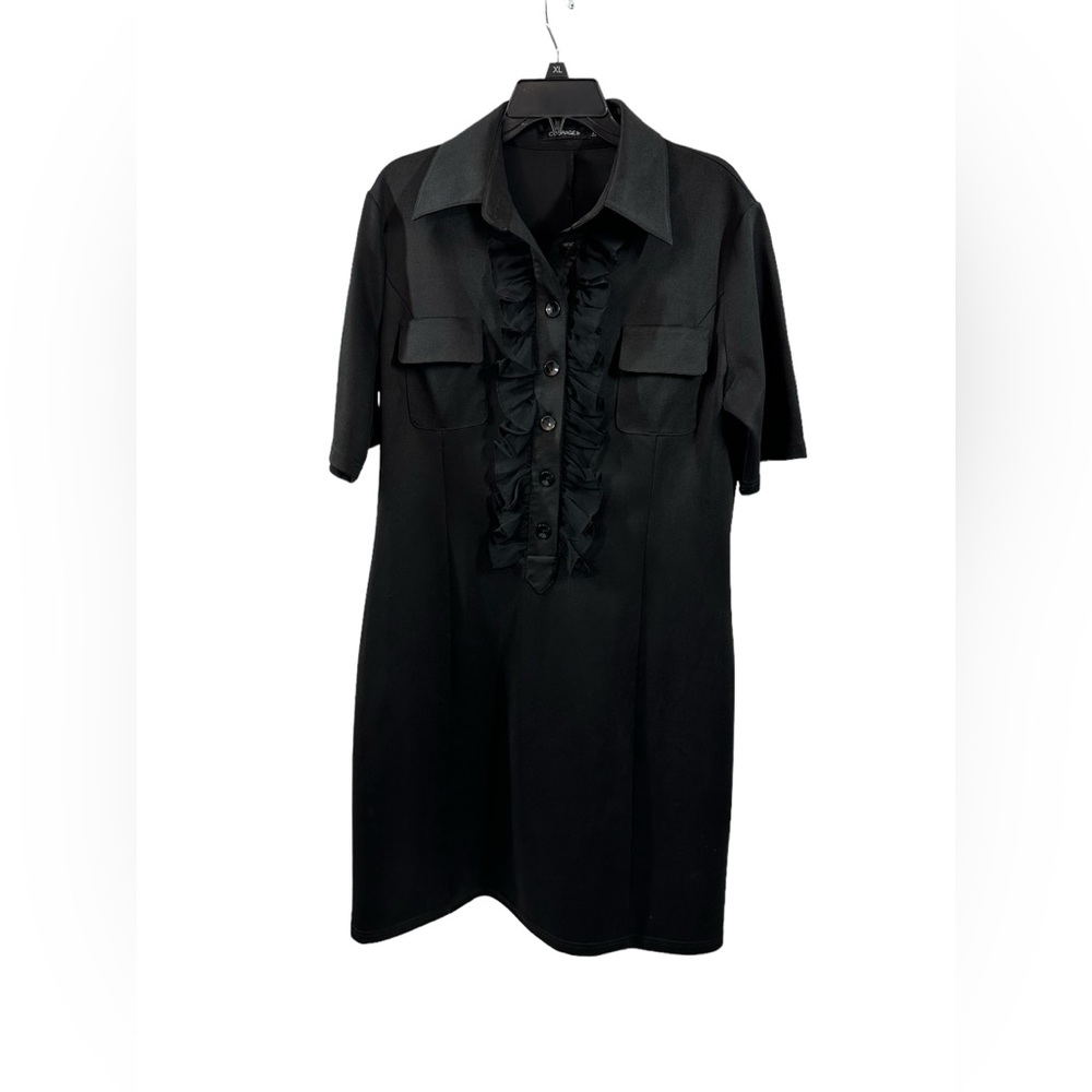 NWOT Courage.b Black Ruffle Button Dress | Size XL